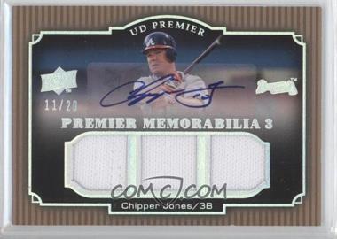 2008 Upper Deck Premier Memorabilia Triple Autographs #CJ - Chipper Jones/20 - Courtesy of CheckOutMyCards.com