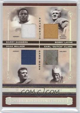 2006 Playoff National Treasures Material Quads #SLWC - Barry Sanders Bobby Layne Doak Walker Dutch Clark/25 - Courtesy of CheckOutMyCards.com