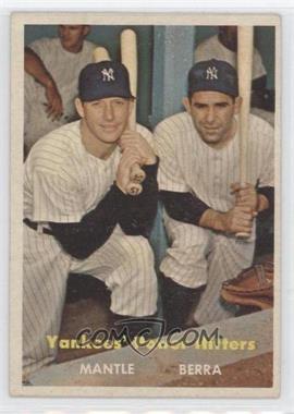 1957 Topps #407 - Yankees Power Hitters Mickey Mantle Yogi Berra - Courtesy of CheckOutMyCards.com
