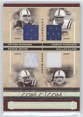 2006 Playoff National Treasures Material Quads #MHWC - Peyton Manning Marvin Harrison Reggie Wayne Dallas Clark/25 - Courtesy of CheckOutMyCards.com