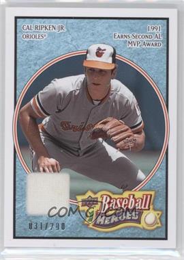 2008 Upper Deck Heroes Jersey Light Blue #16 - Cal Ripken Jr./200 - Courtesy of CheckOutMyCards.com