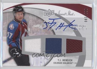 2007-08 Sweet Shot Rookie Jerseys Autographs #157 - T.J. Hensick/100 - Courtesy of CheckOutMyCards.com