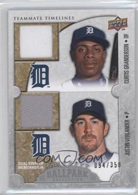 2009 Upper Deck Ballpark Collection #152 - Curtis Granderson Justin Verlander/350 - Courtesy of CheckOutMyCards.com