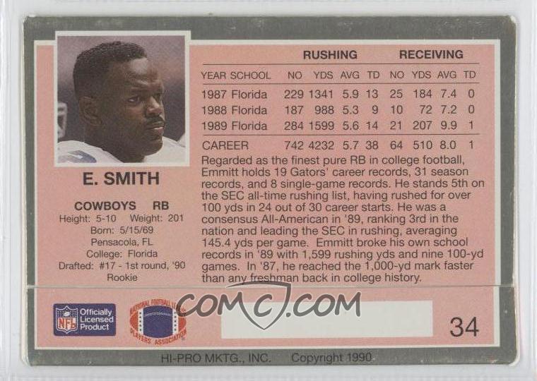 emmitt smith rookie card. Emmitt Smith cards