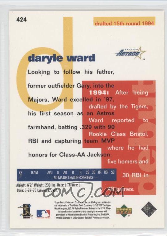 google 1998. GOOGLE#39;s 1998 Collector#39;s Choice Daryle Ward Baseball Cards