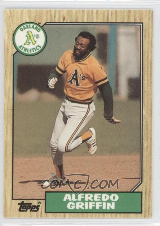 Here's what Alfredo Griffin's 1987 Topps card looks like.